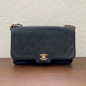 AUTHENTIC Chanel Medium Lambskin Diana Flap Handbag